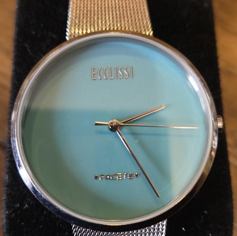 Ecclissi Turquoise Watch with Silver Mesh Band
